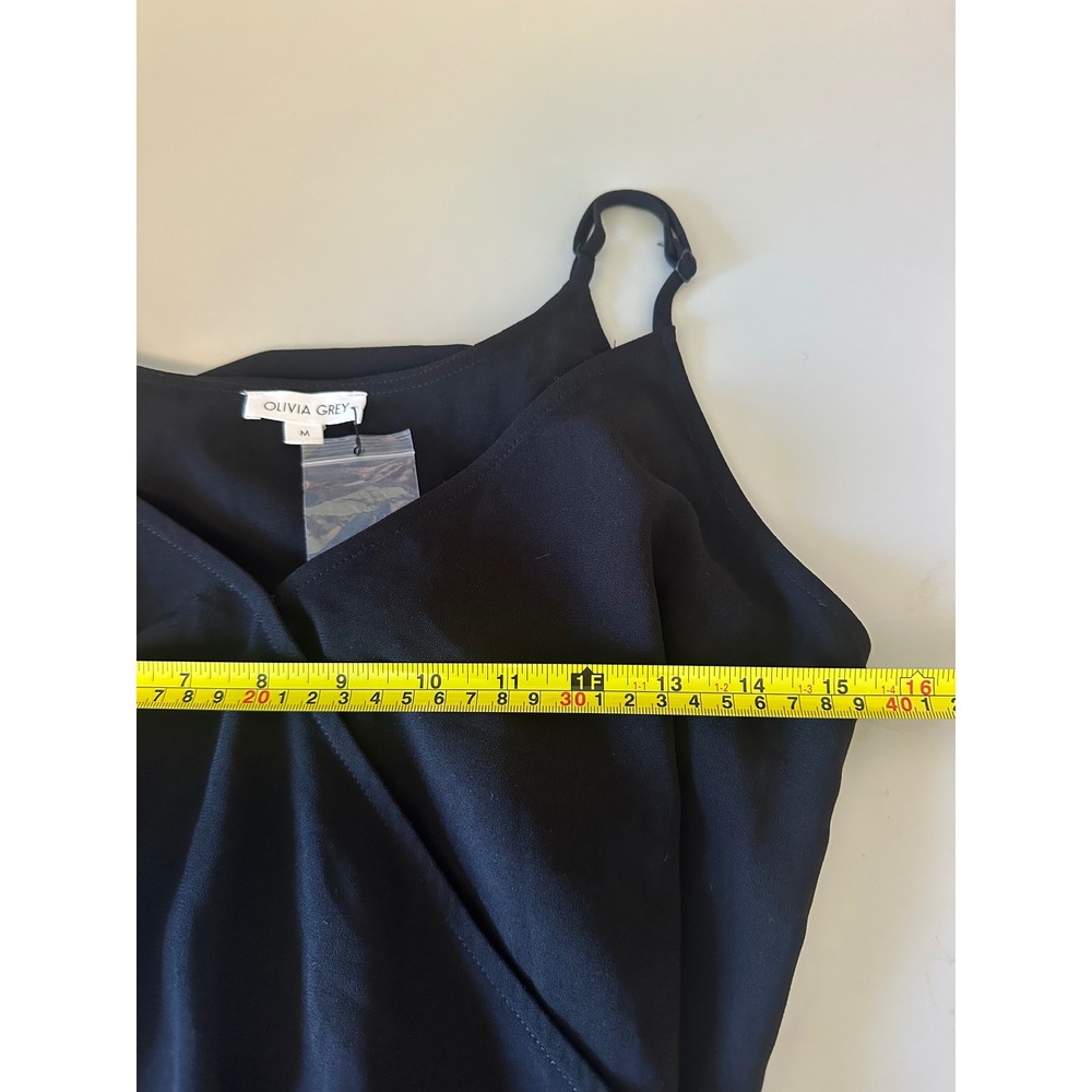 NWT Olivia Grey Black Wrap Dress | Size Medium - Picture 6 of 7